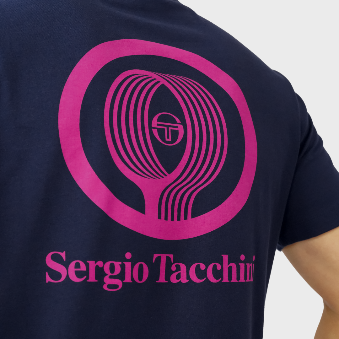 Mens Sergio Tacchini x Racquet T-Shirt Maritime Navy