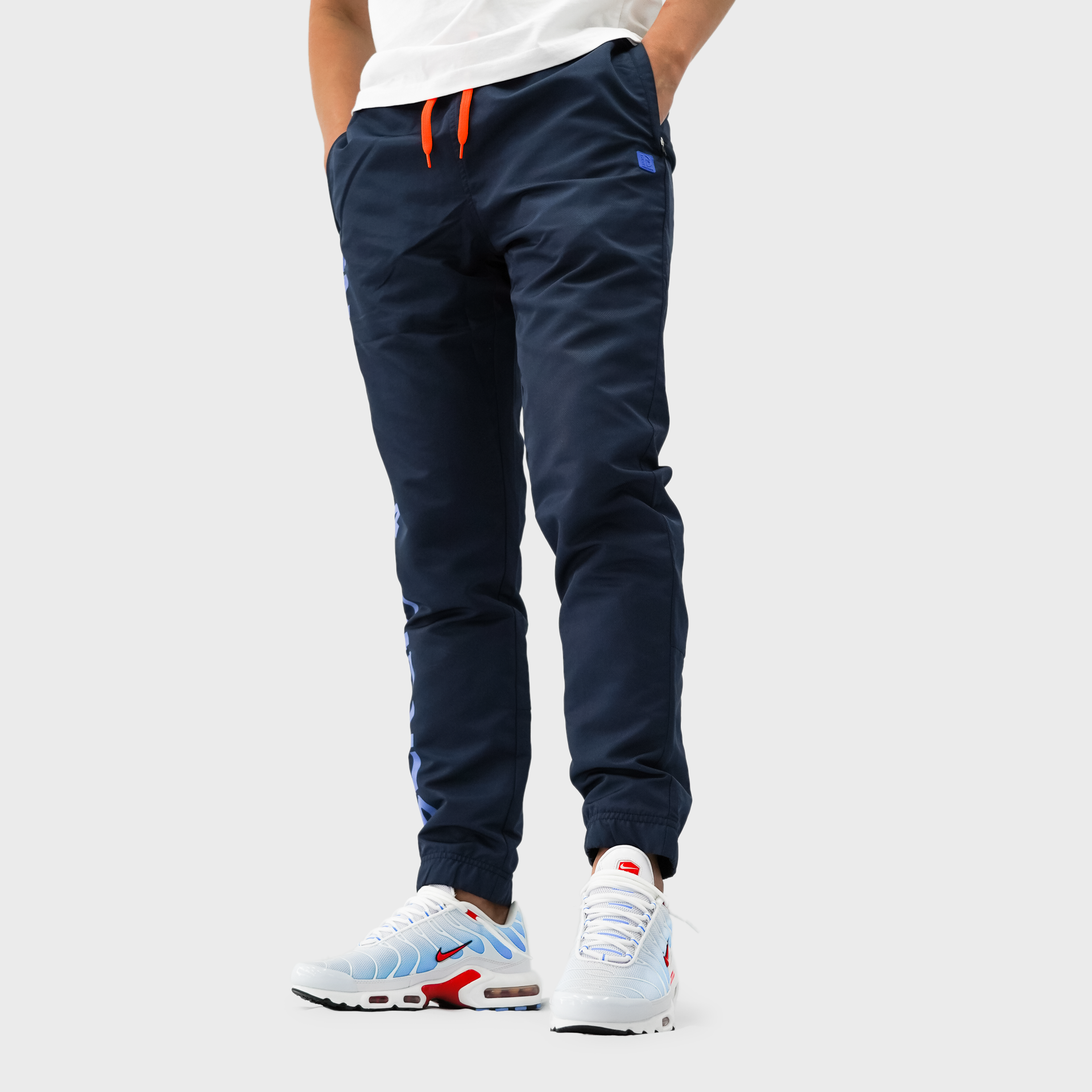 Mens Sergio Tacchini Spell-Out Trackpants Navy/Blue