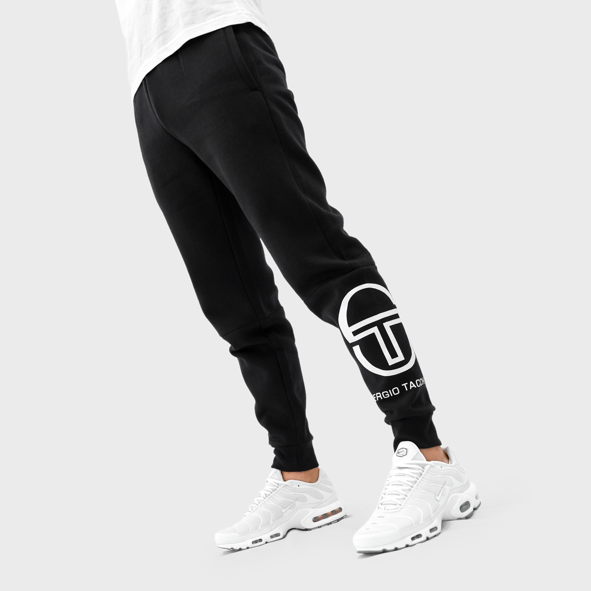 Mens Sergio Tacchini Logo Sweatpants Black