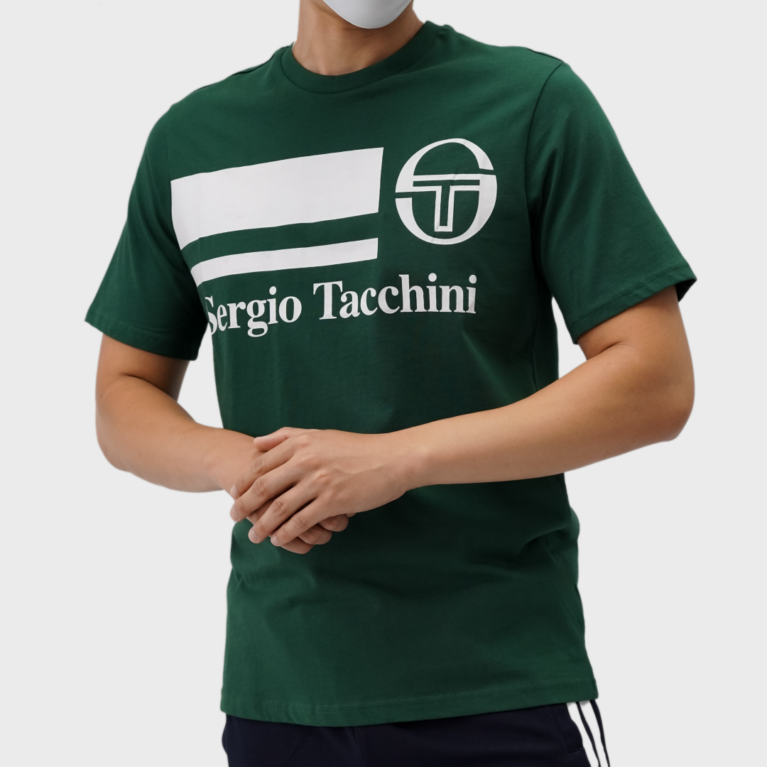 Mens Sergio Tacchini Graphic T-Shirt Green