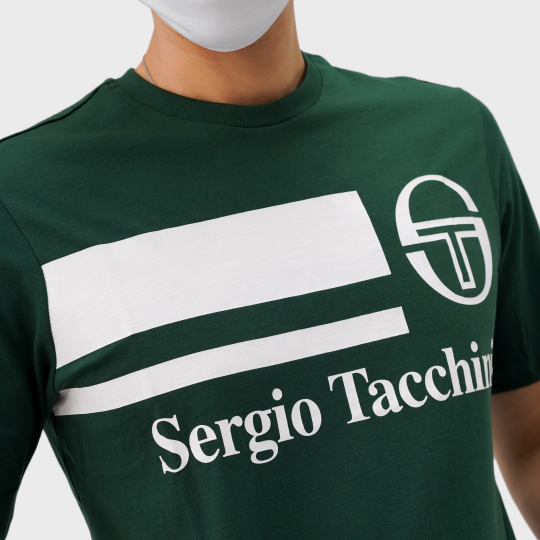 Mens Sergio Tacchini Graphic T-Shirt Green