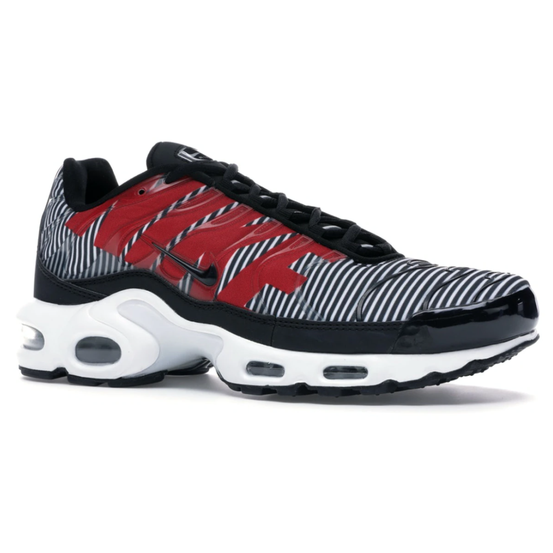 Nike air max plus men's black/white/pure platinum/habanero red outlet