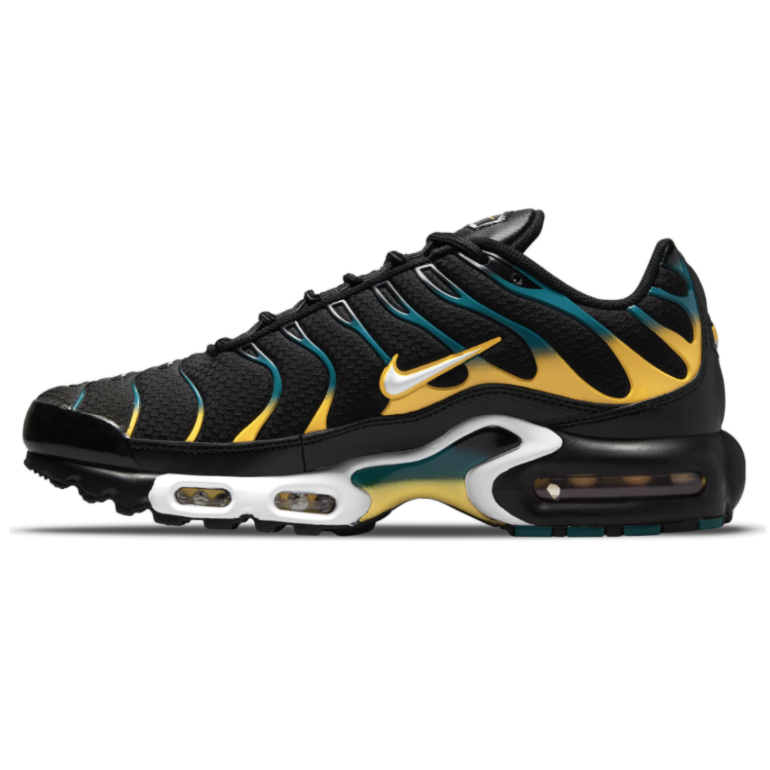 Nike air max plus online men's black and yellow
