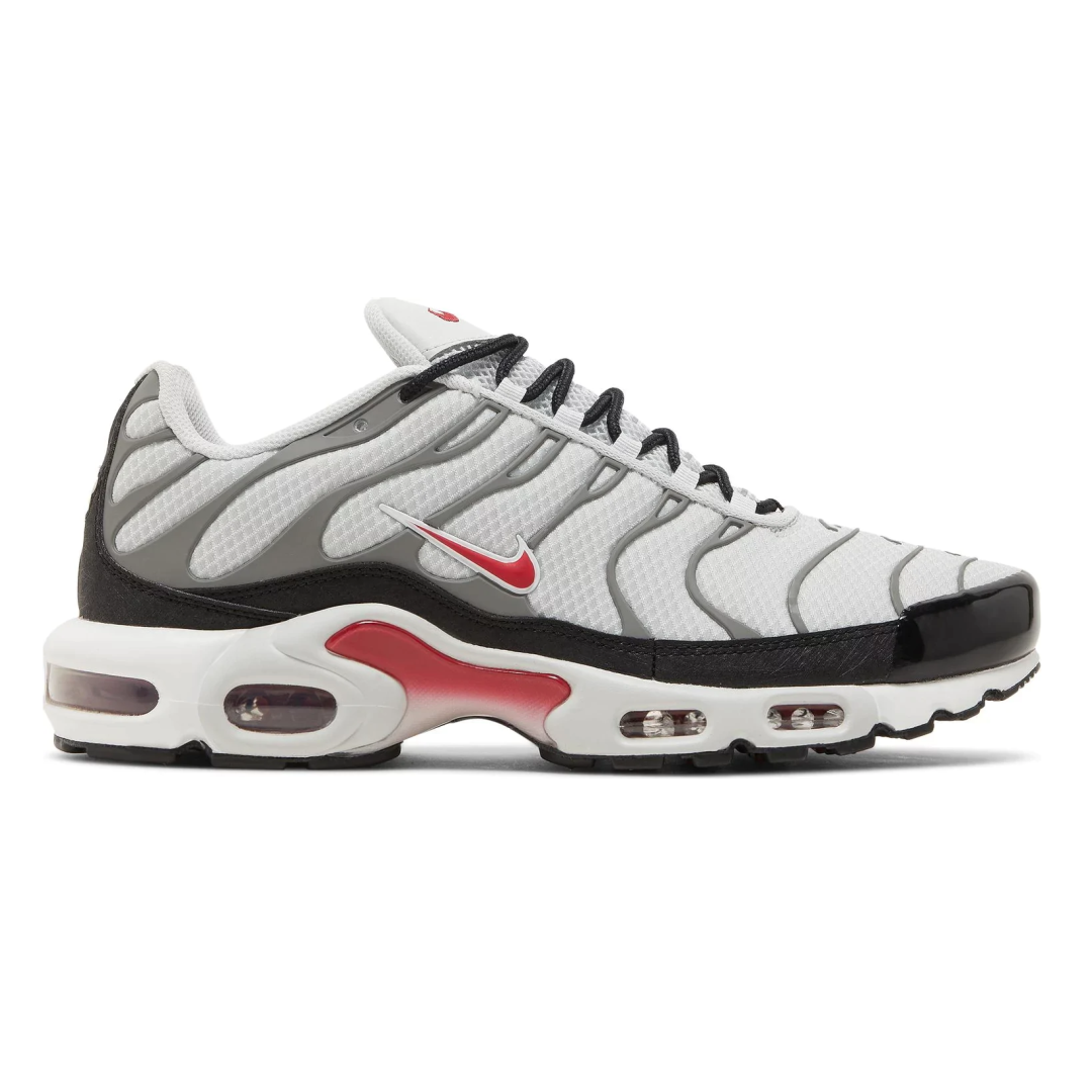 Nike air max plus top - men's black/university red/wolf grey