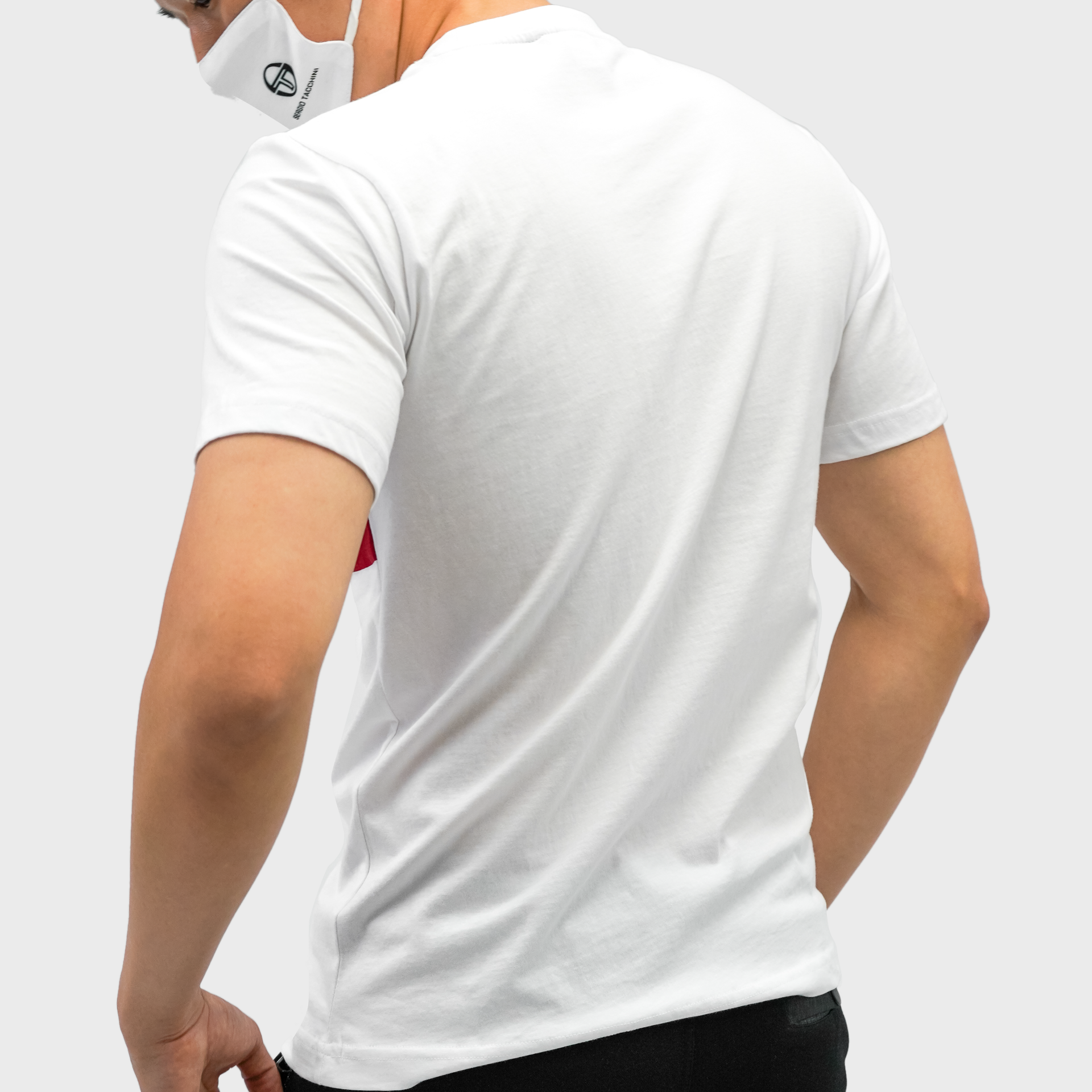 Mens Sergio Tacchini Sport Graphic T-Shirt White/Red