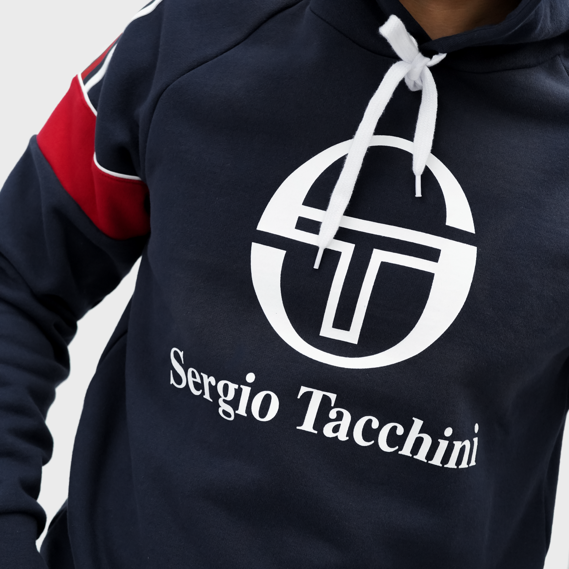 Chest stripe 2025 logo hooded sweatshirt