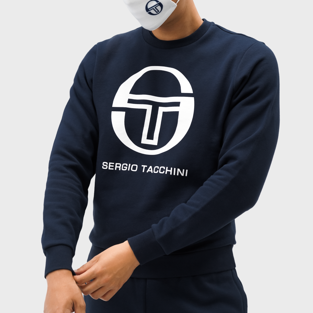 Mens Sergio Tacchini Logo Sweatshirt Navy