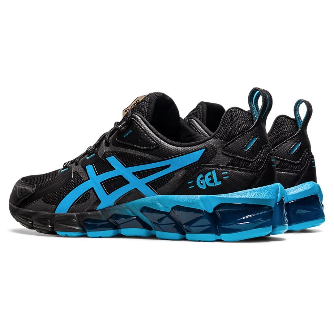 Asics blue best sale and black